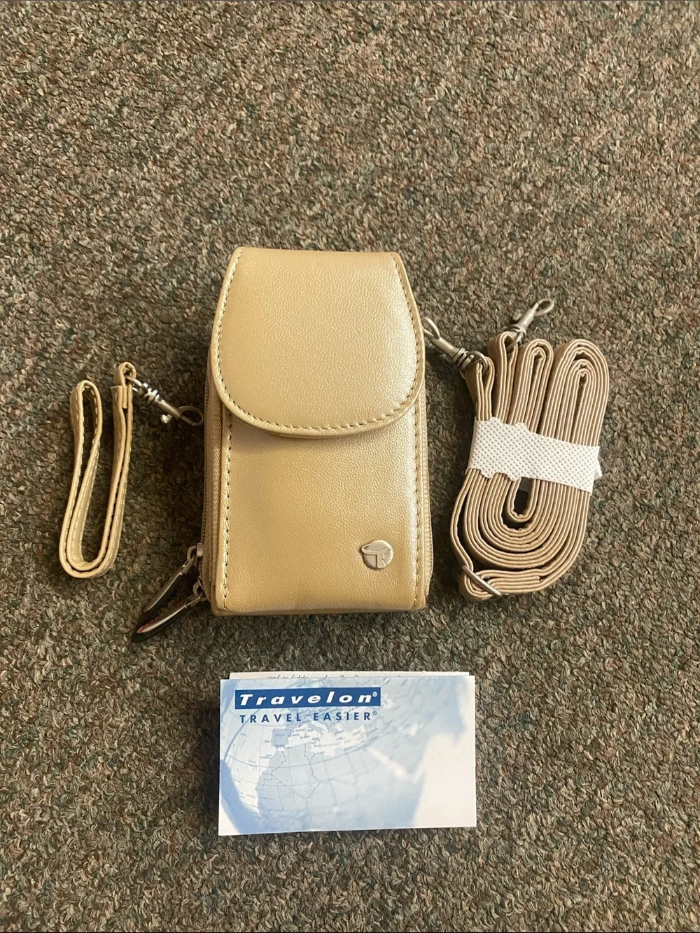 Travelon Flip Phone Beige Convertible Crossbody Pouch